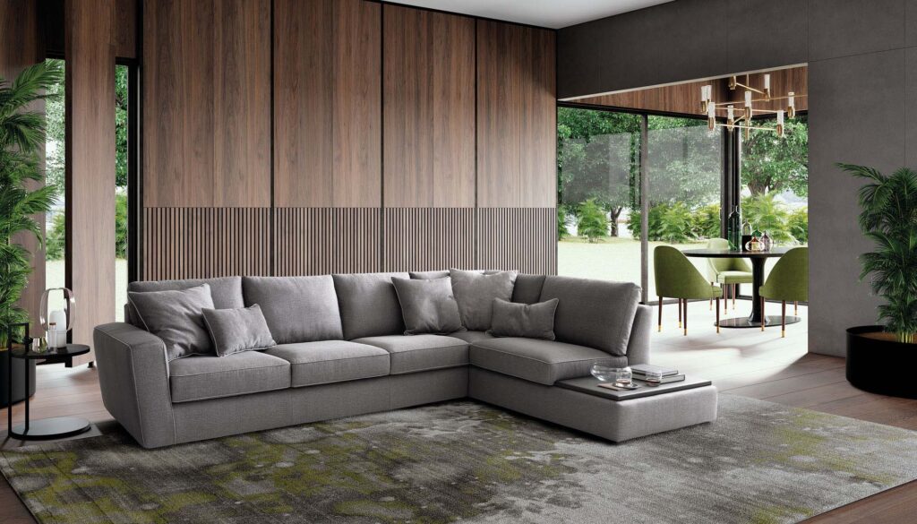 Canapea modulară LeComfort Magyster în nuanță albastră – design modern
